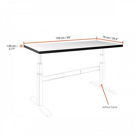 Celexon HPL Tabla de Mesa 150x75cm Blanca