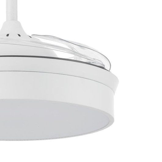 Mimotec Messe White Ventilador de Techo LED 72W con Luz CCT Regulable e Intensidad, Motor DC Ultrasilencioso, 6 Velocidades