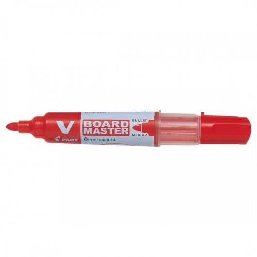 Pilot V Board Master Scatola da 10 pennarelli per lavagna punta in fibra 6 mm rosso