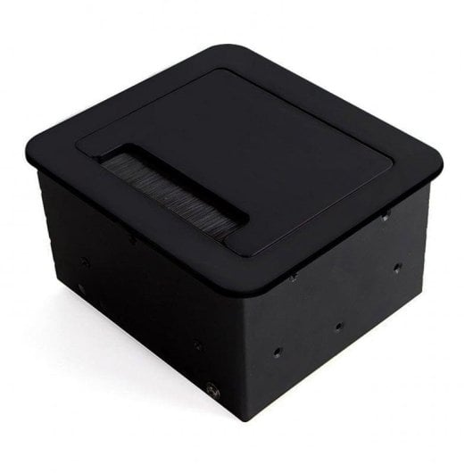 Multiprise Emuca Atom 1 Prise 2 USB 1 HDMI Montage Encastré avec Couvercle Noir