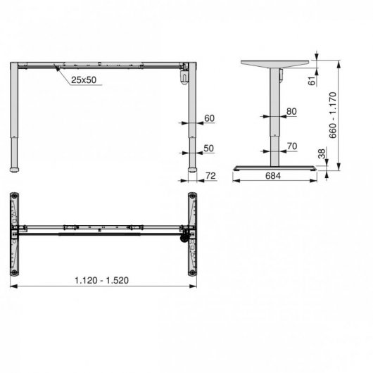 Emuca Mesa de Escritorio Elevable Motorizada Regulable Blanca