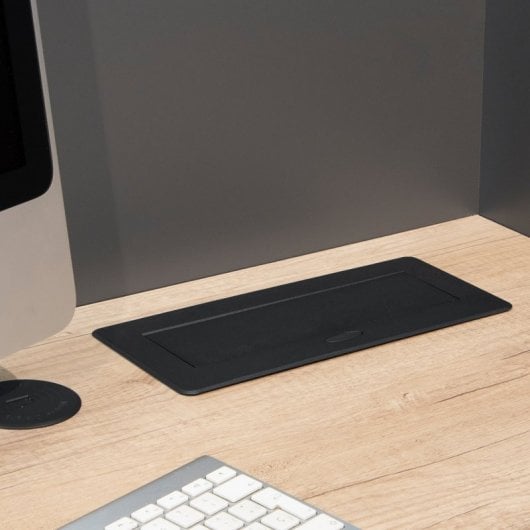 Emuca Enchufe Empotrable de Mesa Multiconector 265x120mm Negro