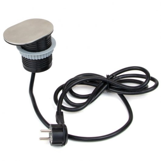 Emuca Vertikal Flat60 Enchufe Empotrable con Tapa 1 Toma + USB 1.5m