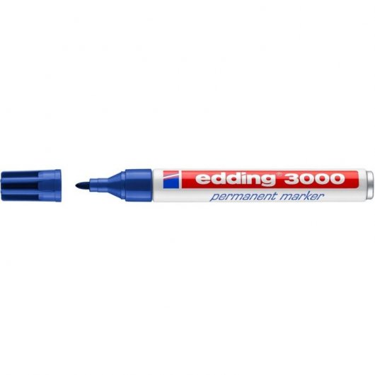 Edding 3000 Caja 10 Rotuladores Permanentes Punta Redonda Azul