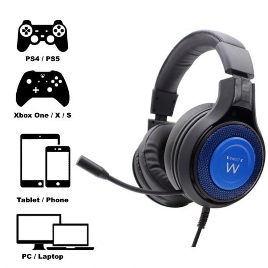 Ewent PL3322  Auriculares Gaming Negro/Azul