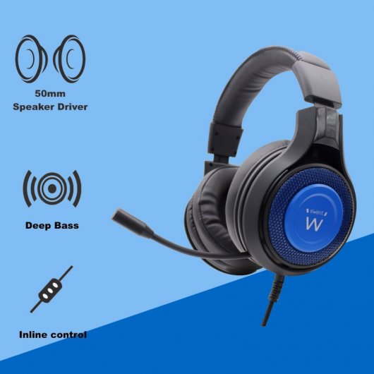 Ewent PL3322  Auriculares Gaming Negro/Azul