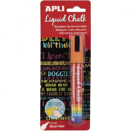 Apli Liquid Chalk Marqueur à craie liquide 5,5 mm Orange