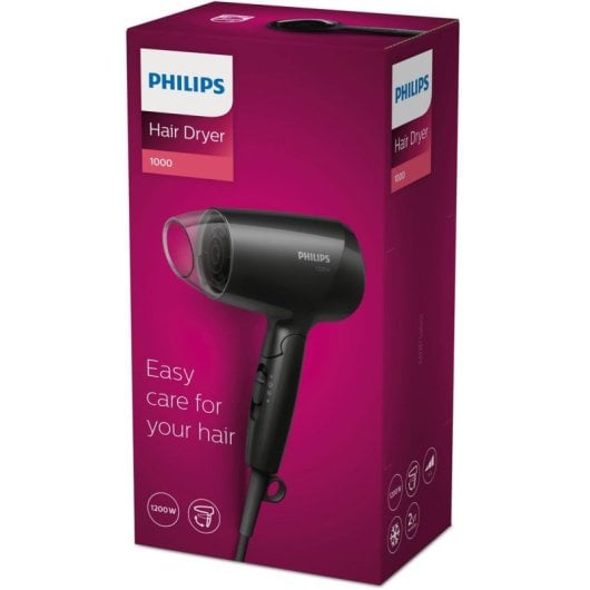 Klappbarer Reiseföhn Philips Essential Care BHC010/10 1200W 3 Temperaturstufen 1 Geschwindigkeit Schwarz