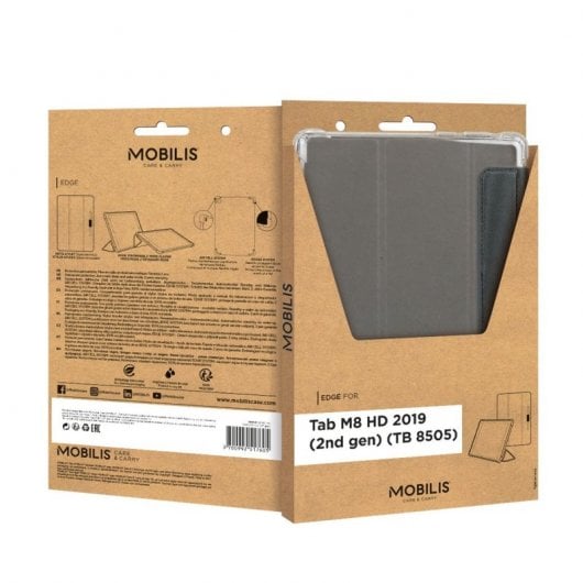 Mobilis Edge Case Custodia protettiva nera per Lenovo Tab M8 HD 2019 2a generazione TB 8505