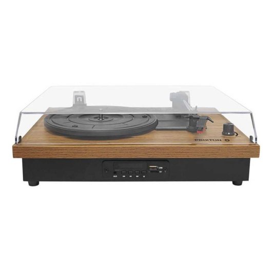 Prixton Studio TS420 platenspeler 10 W Bluetooth USB SD AUX FM direct drive hout