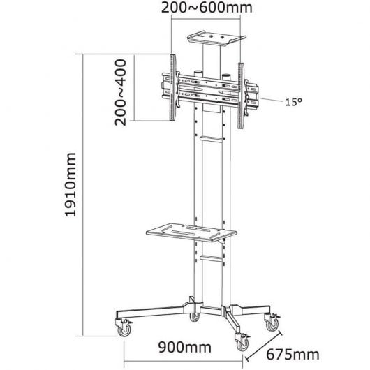 NewStar M1700E Soporte de Pie para TV 32''/55" VESA 600x450mm Máx 35Kg