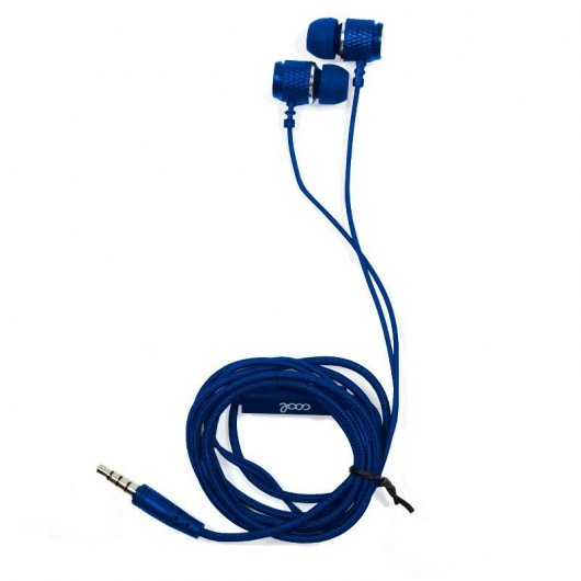 Fantastiche cuffie stereo metalliche da 3,5 mm con microfono blu