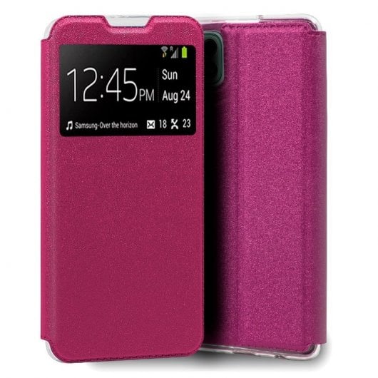 Étui à rabat rose lisse et cool pour Samsung Galaxy A22 5G