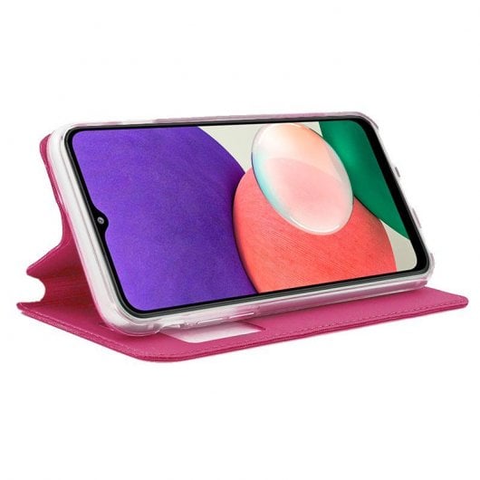 Étui à rabat rose lisse et cool pour Samsung Galaxy A22 5G