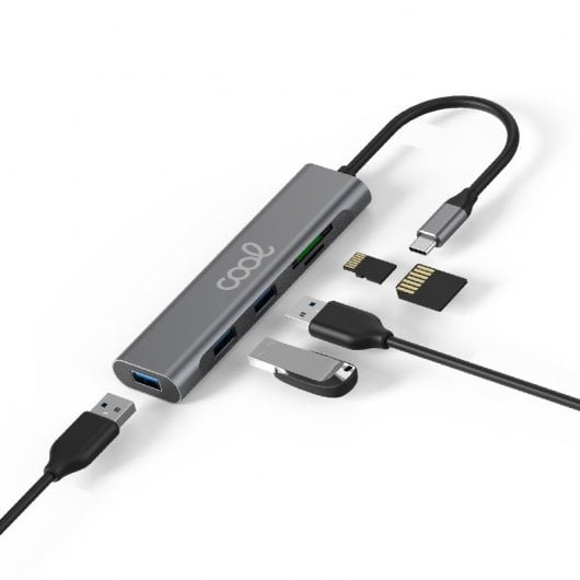 Cool Hub Tipo-C 5 Puertos 3x USB 3.0/SD/Micro SD