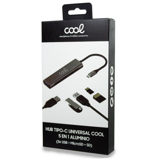 Cool Hub Tipo-C 5 Puertos 3x USB 3.0/SD/Micro SD