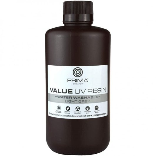 PrimaCreator Value Resina Lavable al Agua 1000ml Gris