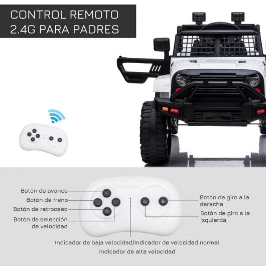 Homcom Coche Eléctrico 12V Blanco