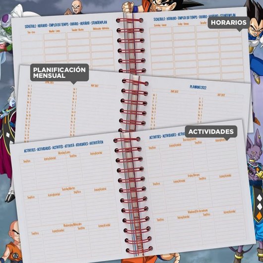 Agenda scolaire 2021/2022 d'Erik Editores Page Dragon Ball de jour moyen