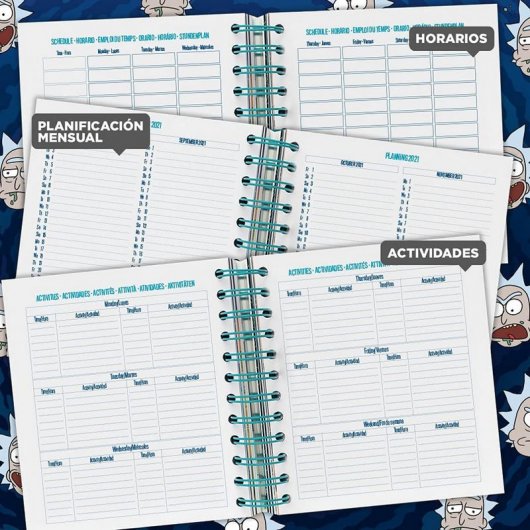Erik Agenda Escolar 2021/2022 Mediana Día Página Rick & Morty