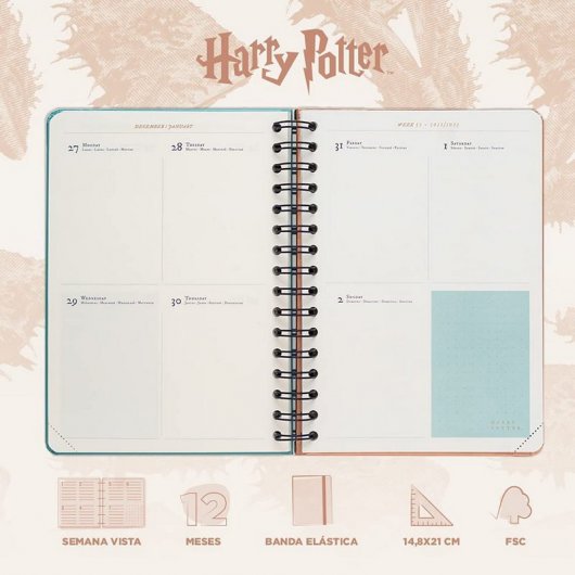 Erik Agenda Escolar 2021/2022 A5 Semana Vista Monster Book Harry Potter