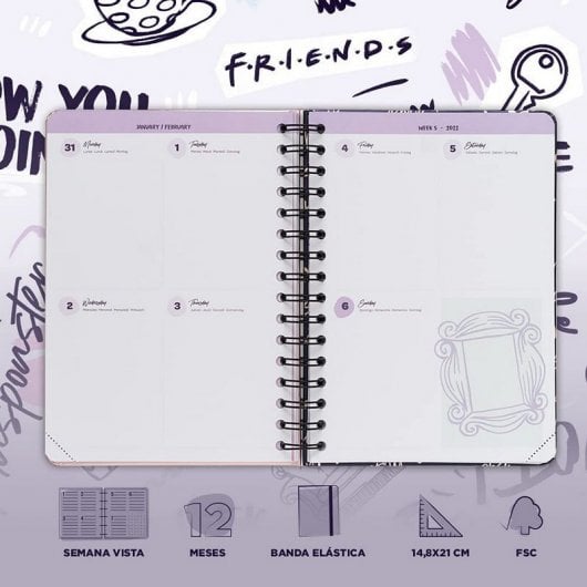 Agenda Scolaire Erik 2021/2022 A5 Semaine Amis