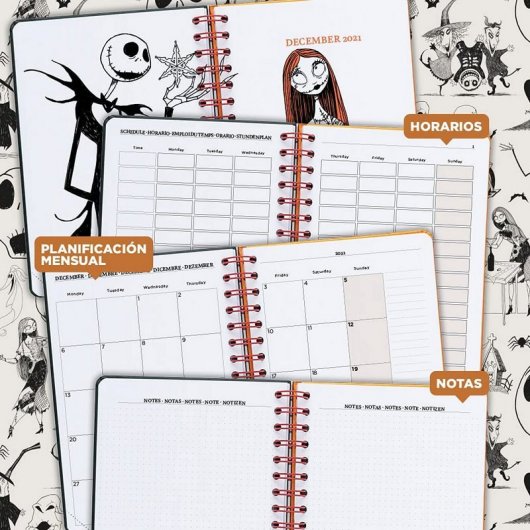 Agenda scolaire Erik 2021/2022 A5, vue semaine, L'Étrange Noël de Monsieur Jack