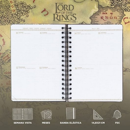 Agenda Scolaire Erik 2021/2022 A5 Vue Semaine Le Seigneur des Anneaux