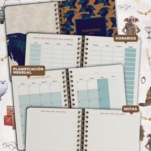 Erik Agenda Escolar 2021/2022 A5 Semana Vista Harry Potter
