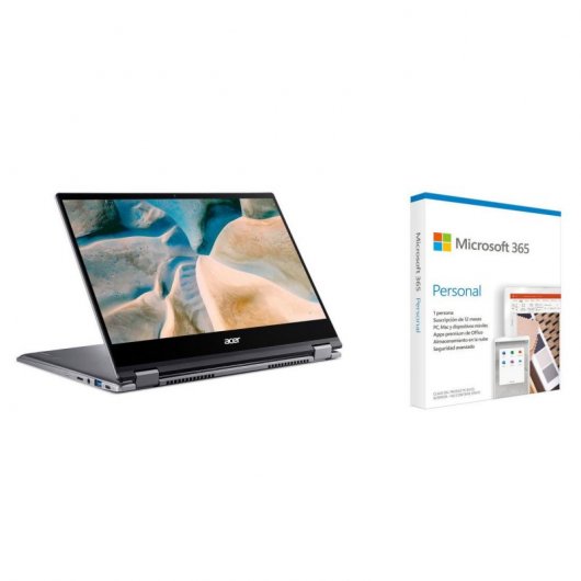Acer Chromebook Spin 514 CP514-1H AMD Athlon Silver 3050C/4GB/64GB/14" Táctil + Microsoft 365 Personal 1 Usuario 1 Año