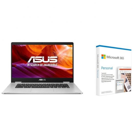 Asus Chromebook Z1500CN-EJ0165 Intel Pentium N4200/8GB/64GB eMMC/15.6" + Microsoft 365 Personal 1 Usuario 1 Año