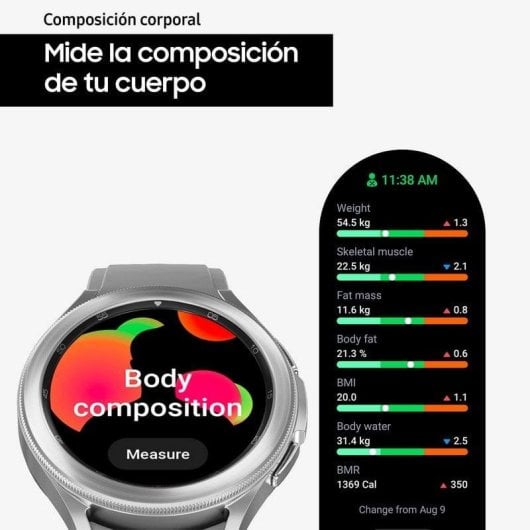 Samsung Galaxy Watch4 Classic Bluetooth GPS NFC 42mm Super AMOLED Argent M IP68 SpO2 ECG