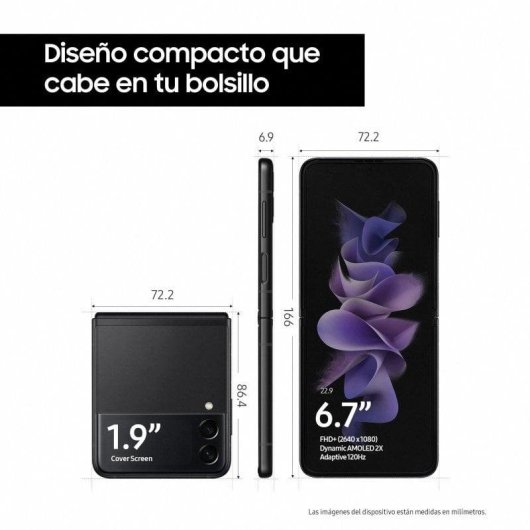 Samsung Galaxy Z Flip3 5G 8 Go 6,7" 128 Go Noir Écran 120 Hz