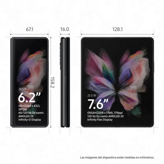 Samsung Galaxy Z Fold3 5G 12GB/256GB 6.2''/7.6'' Preto + Capa Flip Cover + S Pen + Carregador 25W