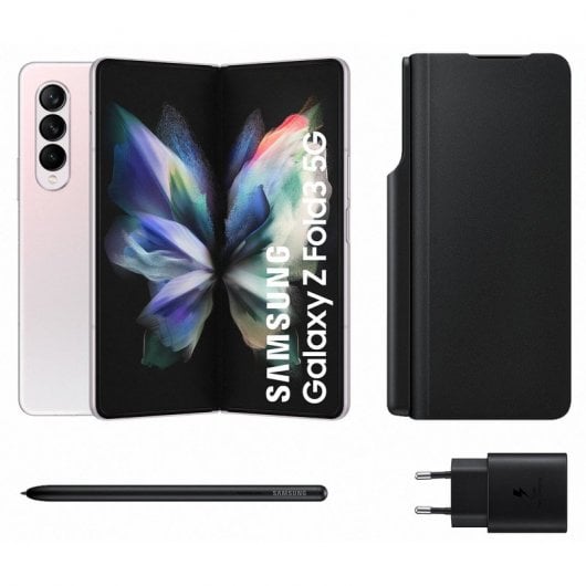 Samsung Galaxy Z Fold3 5G 12GB/256GB 6.2''/7.6'' Prateado + Capa Flip Cover + S Pen + Carregador 25W