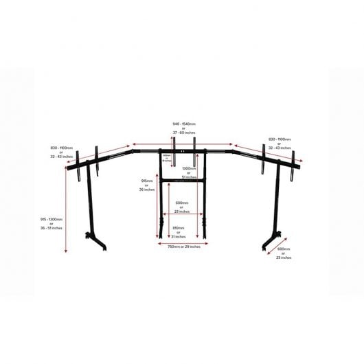 Next Level Racing Free Standing Triple Stand para Monitor