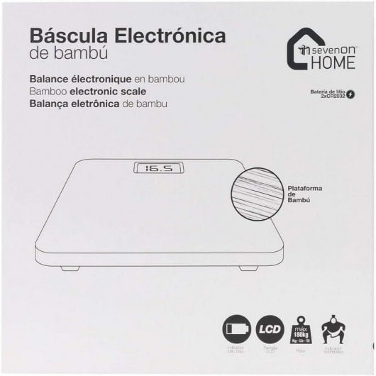 7H Sevenon Báscula de Baño Bambú