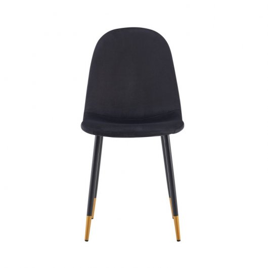 Thinia Home Lonche Pack 4 Sillas de Comedor Terciopelo Negro