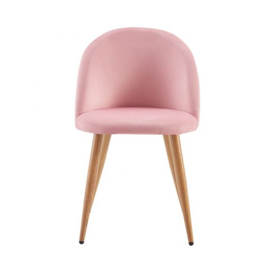 Thinia Home Fuchs Pack 2 Sillas de Comedor Respaldo Bajo Terciopelo Rosa