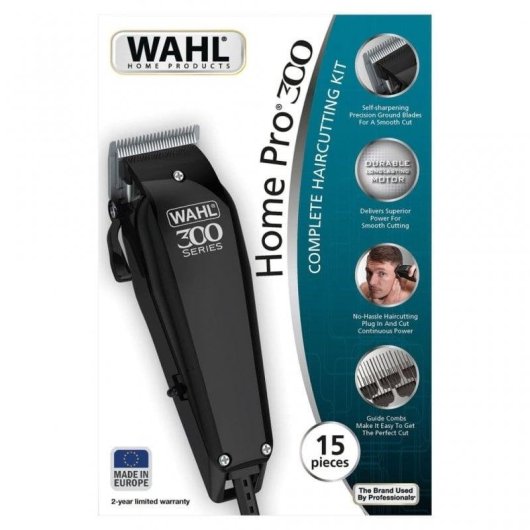 Tondeuse Professionnelle Wahl Home Pro 300 avec Fil 8 Sabots 1-25mm Lames Auto-affûtantes