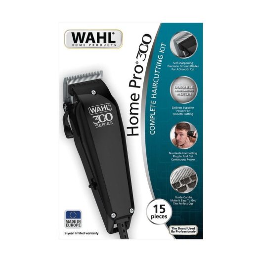 Tondeuse Professionnelle Wahl Home Pro 300 avec Fil 8 Sabots 1-25mm Lames Auto-affûtantes