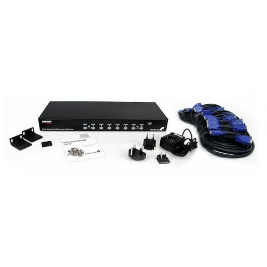 Startech Kit Conmutador KVM USB 8 Puertos Rack 1U