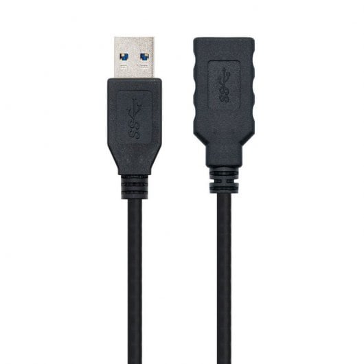 Cable USB 3.0 USB AM/AH Alargador 2m Negro