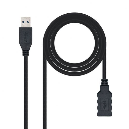 Cable USB 3.0 USB AM/AH Alargador 2m Negro
