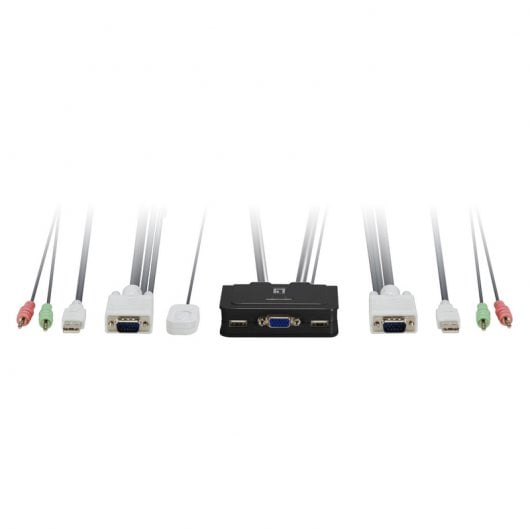 LevelOne KVM  2 Puertos USB + Audio