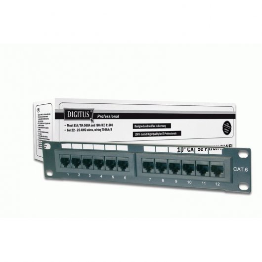 Digitus Panel Parcheo 12 Conectores Cat.5e 1U 10"