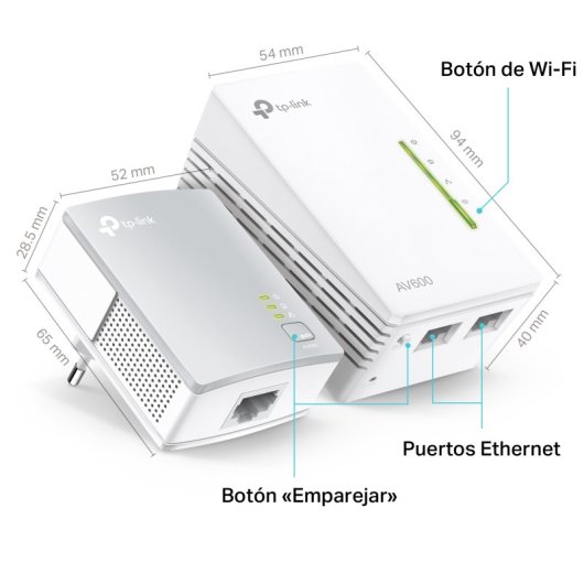 TP-Link TL-WPA4220 KIT PLC Powerline Red Eléctrica AV600 + WFi N300
