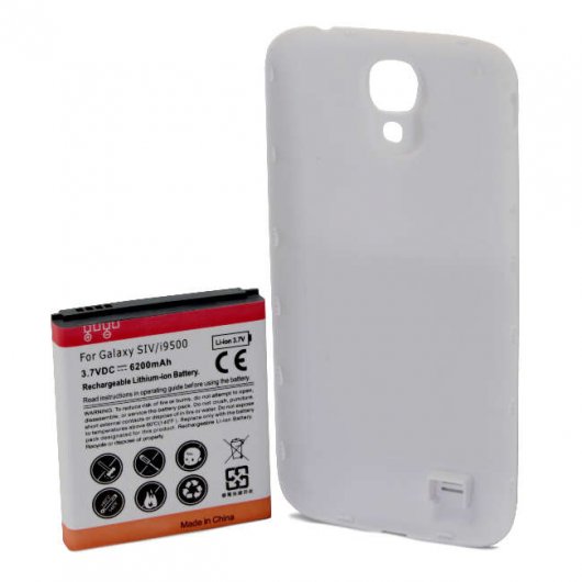 Batería Alta Capacidad 6200mAh + Tapa Blanca para Galaxy S4