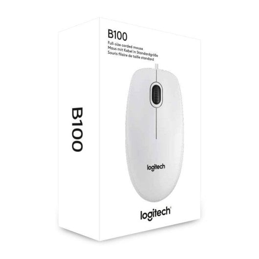 Ratón Logitech B100 USB Filaire 800DPI Blanc Ambidextre