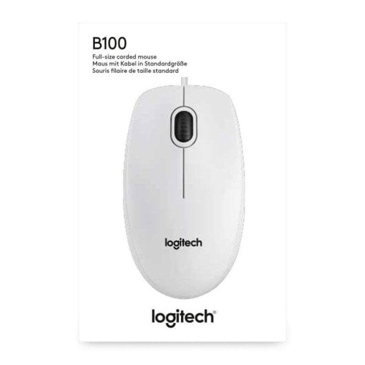 Ratón Logitech B100 USB Filaire 800DPI Blanc Ambidextre